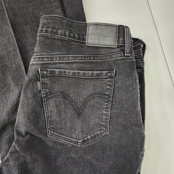 Levi's 505 Jeans Women Straight Leg Size 14 Denim Black Mid Rise 5-Pocket Casual - Picture 6 of 11